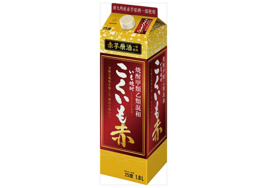 サッポロビール　こくいも　赤パック　25度　1.8Ｌ×６本【ケース】【日本】【芋焼酎】【甲乙混和】