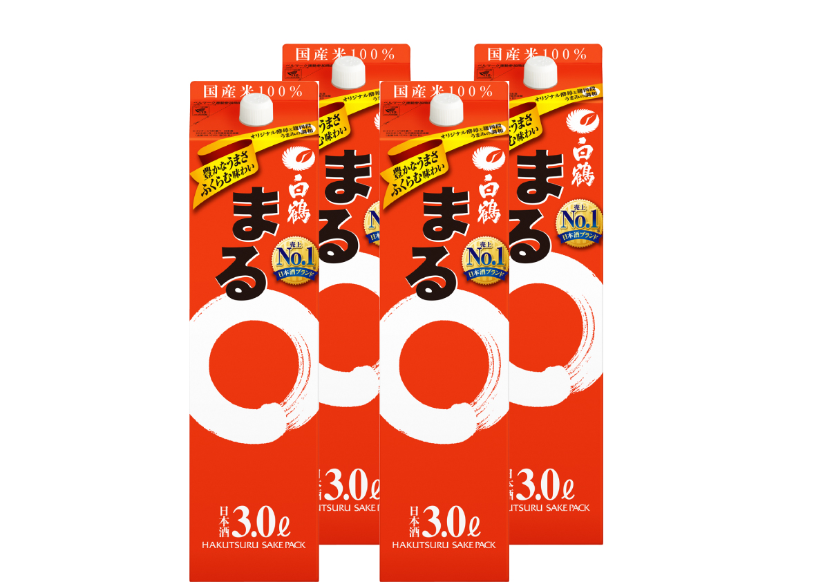白鶴　まるパック　３Ｌ×４本【ケース】【兵庫】【日本酒】