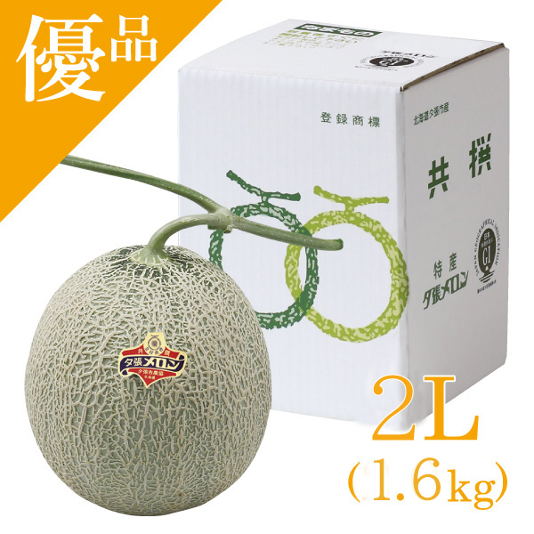 ☆好評予約受付中☆【代引不可】【送料込】夕張メロン 優品 約１．６ｋｇ　１玉【発送期間：7月上旬から7月下旬】【お届け日指定不可】
