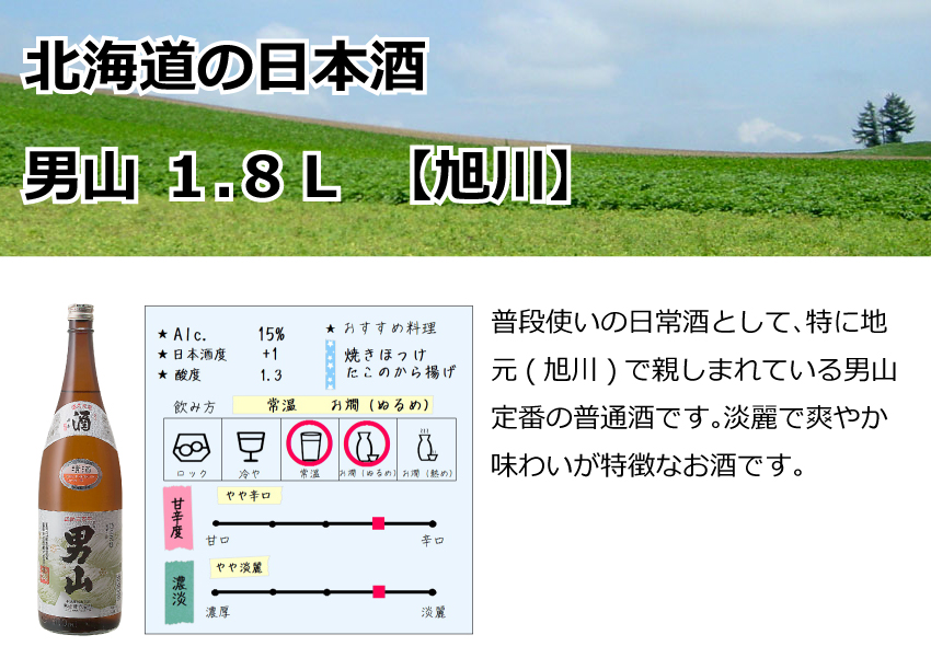 旭川　男山　1.8Ｌ【北海道】【日本酒】