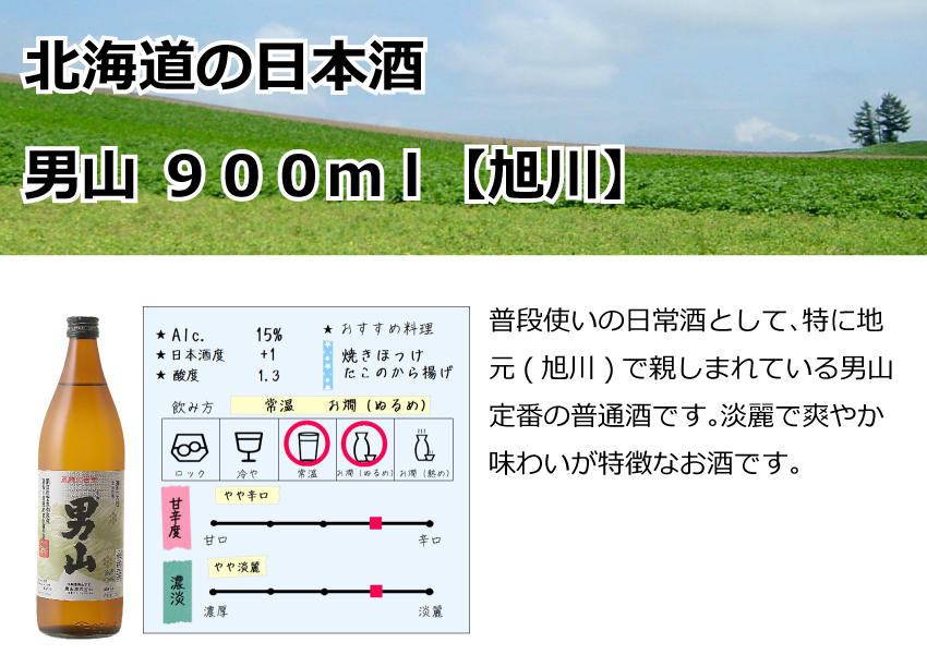旭川　男山　900ml【北海道】【日本酒】