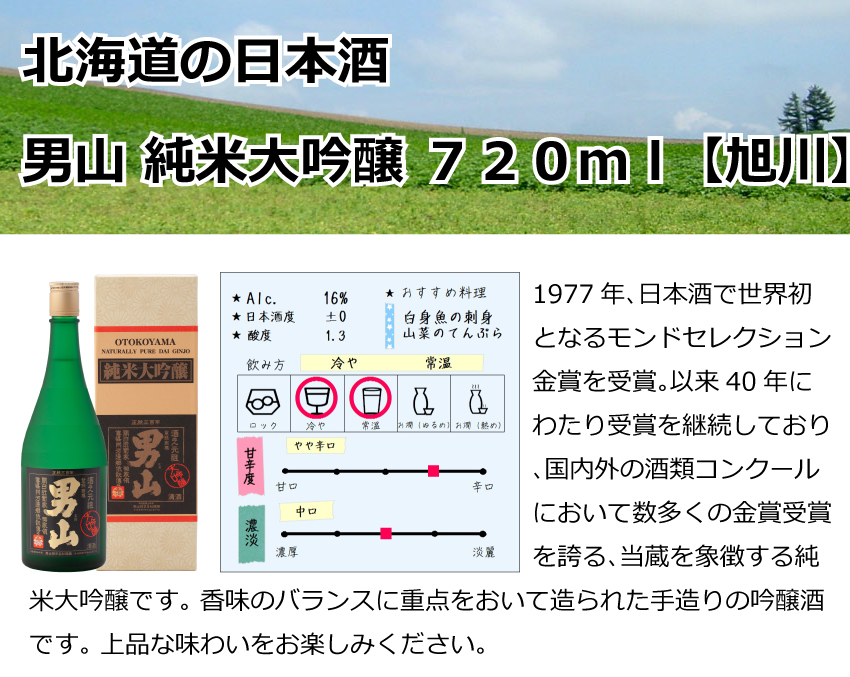 旭川　男山　純米大吟醸　720ml【北海道】【日本酒】