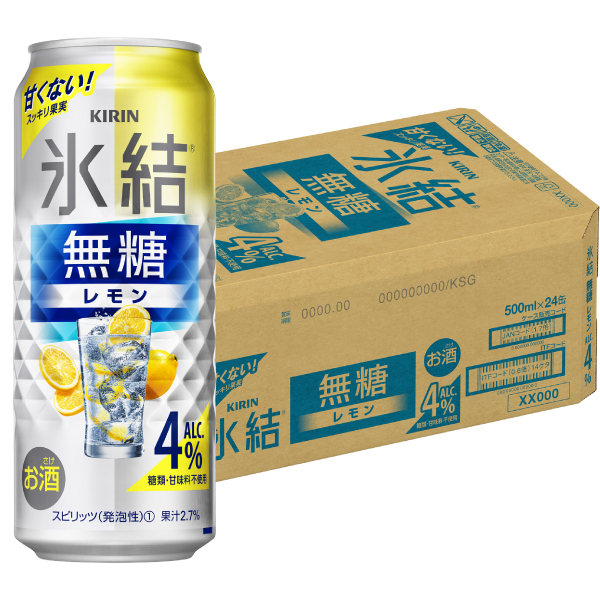 氷結　無糖レモン４％　５００ｍｌ×２４本